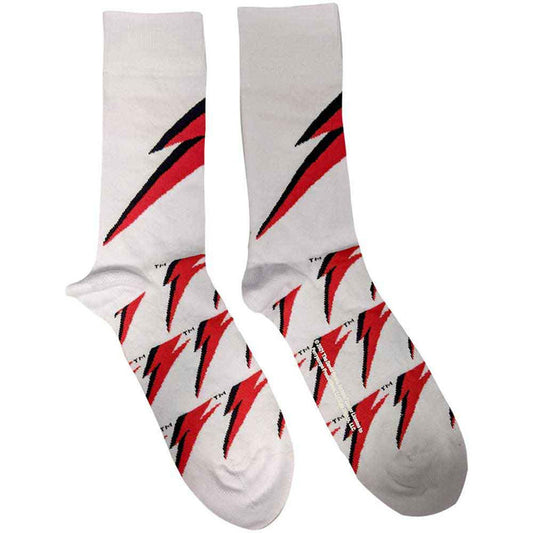 David Bowie Flash Logo White Unisex Adult Ankle Socks