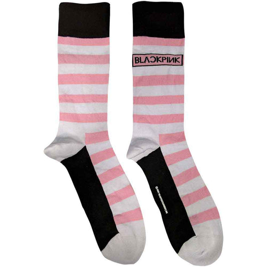 Blackpink Pink and White Stripes Unisex Adult Ankle Socks