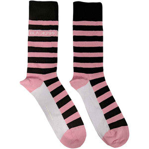 Blackpink Pink and Black Stripes Unisex Adult Ankle Socks