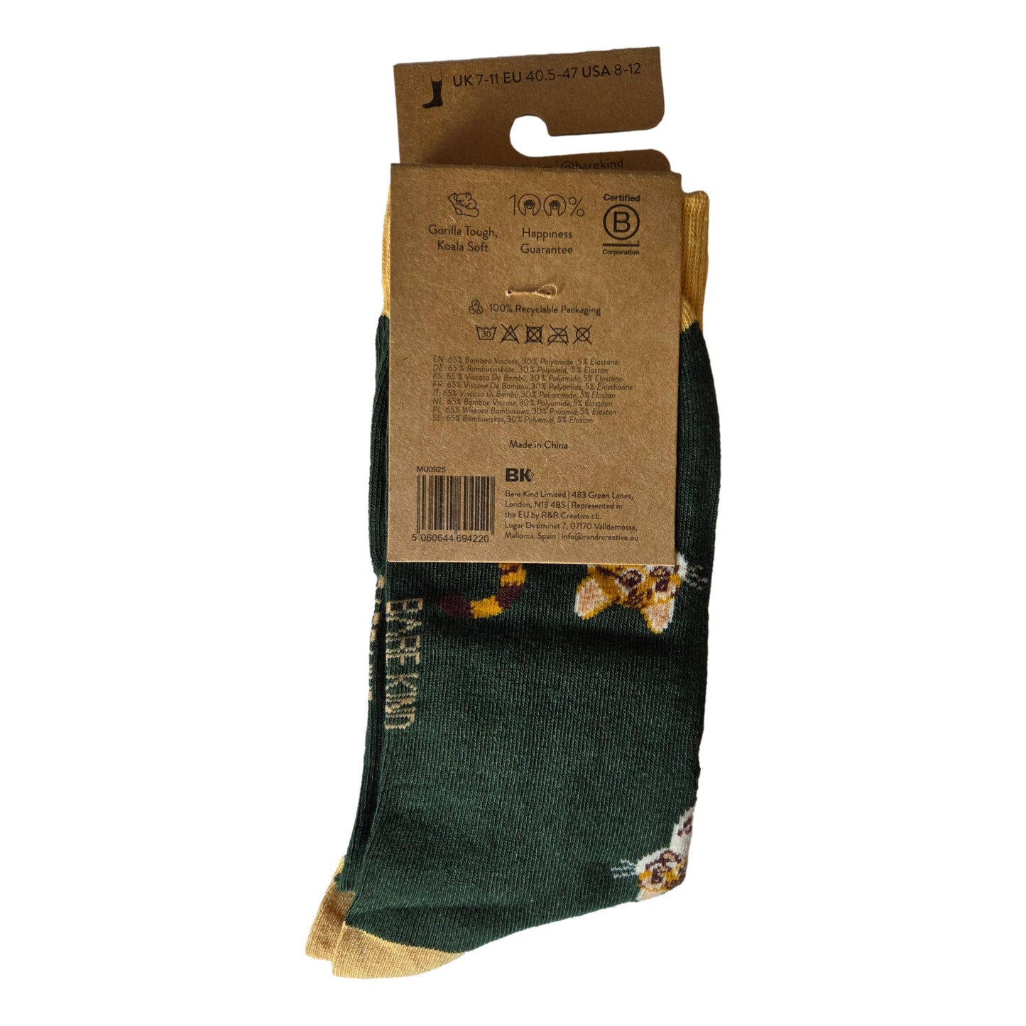 Save The Leopard Cats Green Unisex Novelty Ankle Socks Adult UK Size 7-11