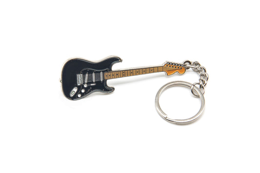 David Gilmour (Pink Floyd) Replica Strat Electric Guitar polished silver-plated keyring