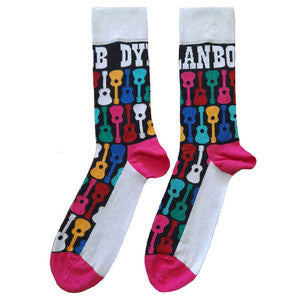 Bob Dylan Guitar Pattern Black Unisex Adult Ankle Socks