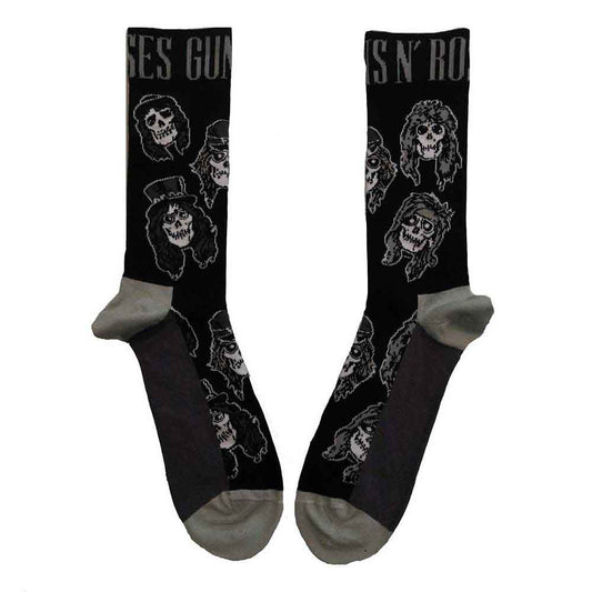 Guns N Roses Skulls Band Monochrome Unisex Adult Ankle Socks