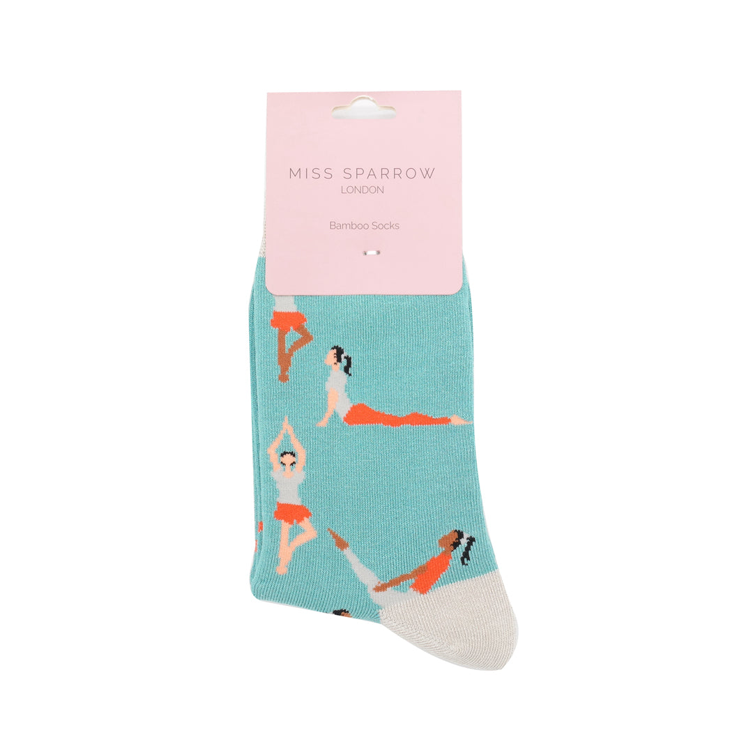 Yoga Poses on Duck Egg Womens Novelty Ankle/Crew Socks Adult One Size