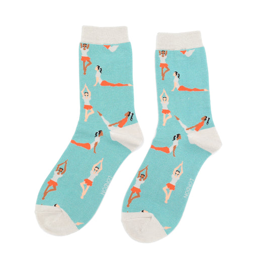 Yoga Poses on Duck Egg Womens Novelty Ankle/Crew Socks Adult One Size
