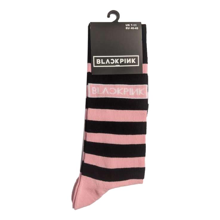 Blackpink Pink and Black Stripes Unisex Adult Ankle Socks