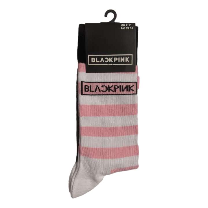 Blackpink Pink and White Stripes Unisex Adult Ankle Socks