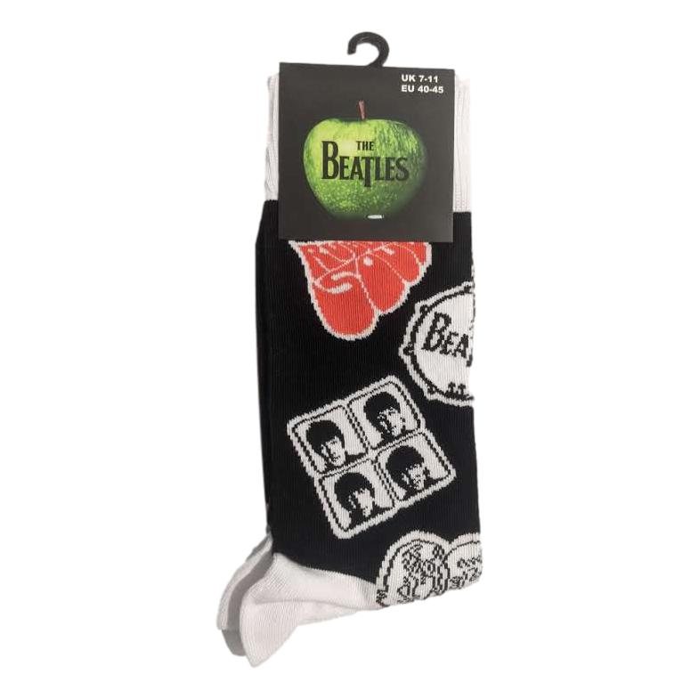 The Beatles Icons Black Unisex Adult Ankle Socks