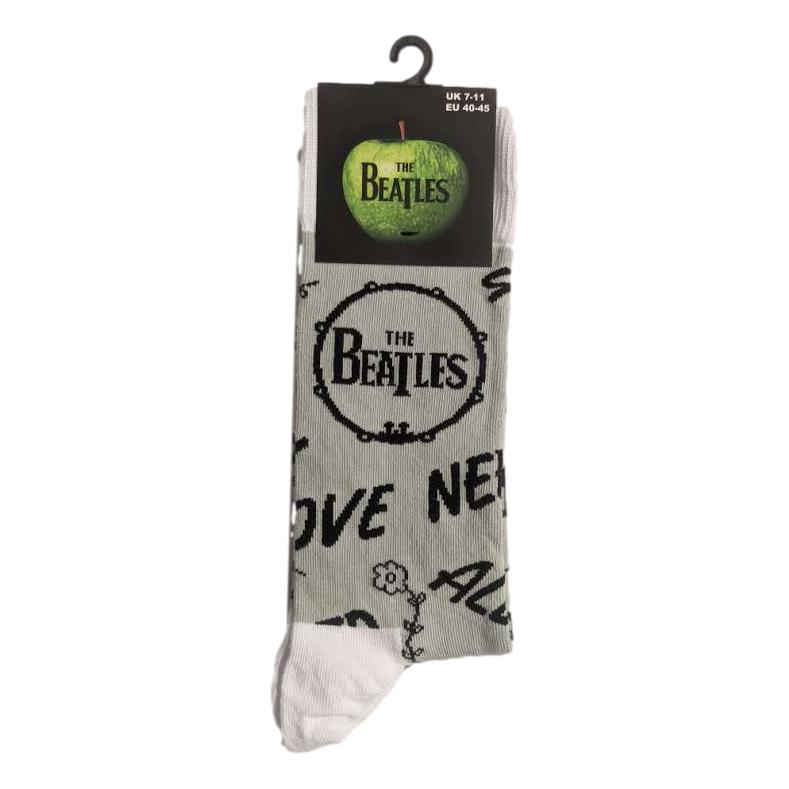 The Beatles Unisex Ankle Socks: AYNIL & Drum (Grey) (UK Size 4 - 7)
