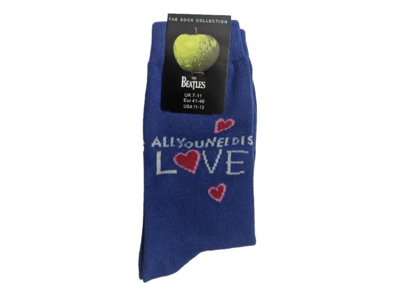 The Beatles All You Need Is Love Blue Unisex Adult Ankle Socks