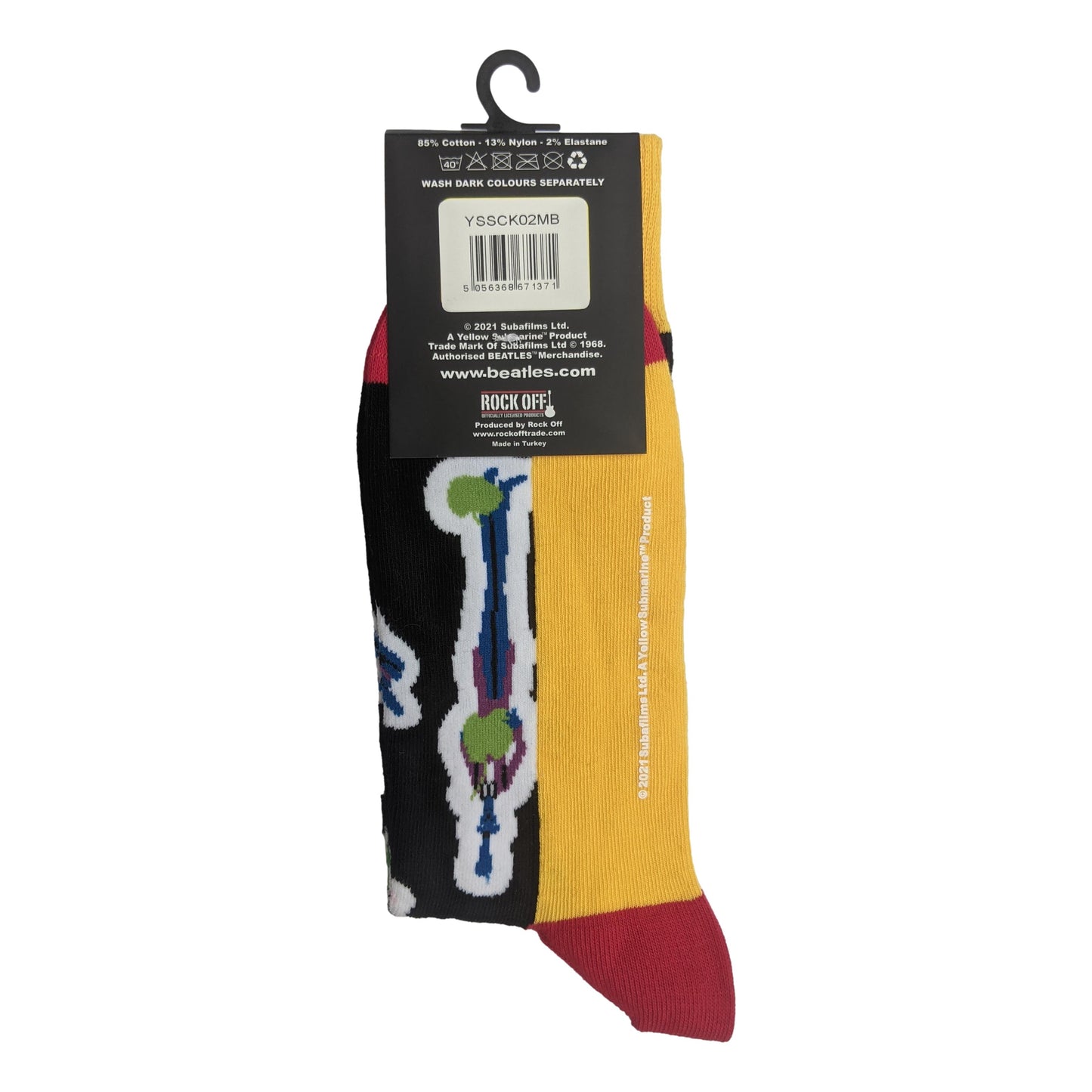 The Beatles Yellow Submarine Potholes and Characters Black Unisex Adult Ankle Socks
