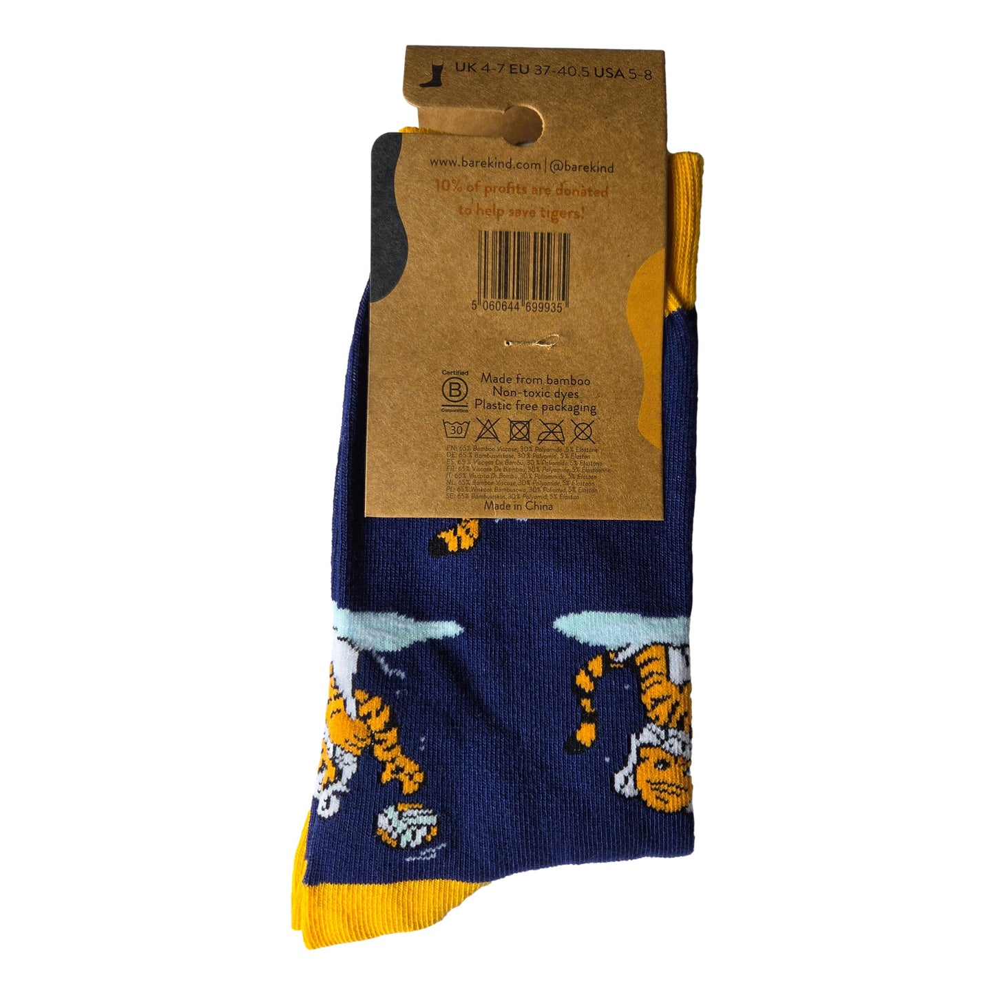 Save The Sport Tiger Navy Womens Novelty Crew Socks Adult One Size