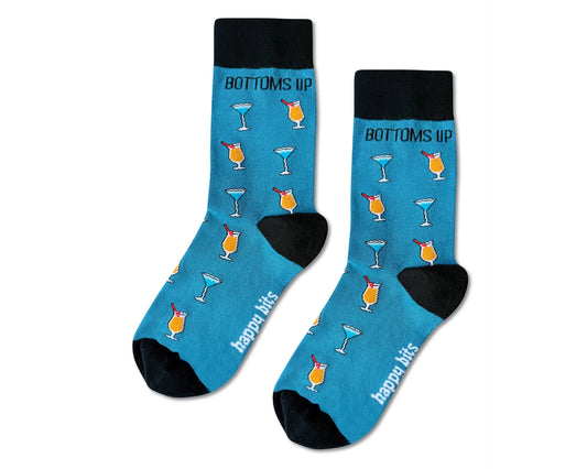 Bottoms Up Cocktails Unisex Novelty Ankle Socks Adult UK Size 8-11.5