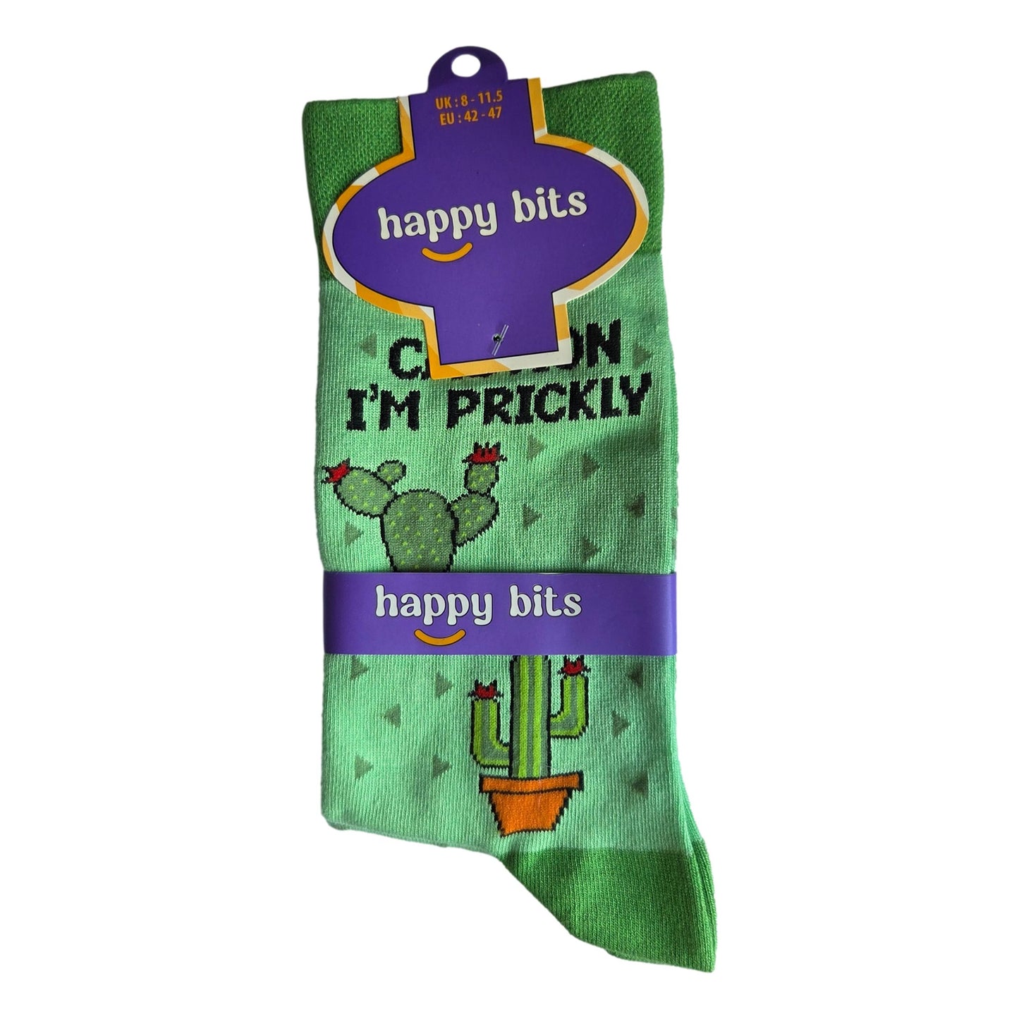 Caution I'm Prickly Cactus Unisex Novelty Ankle Socks Adult UK Size 8-11.5
