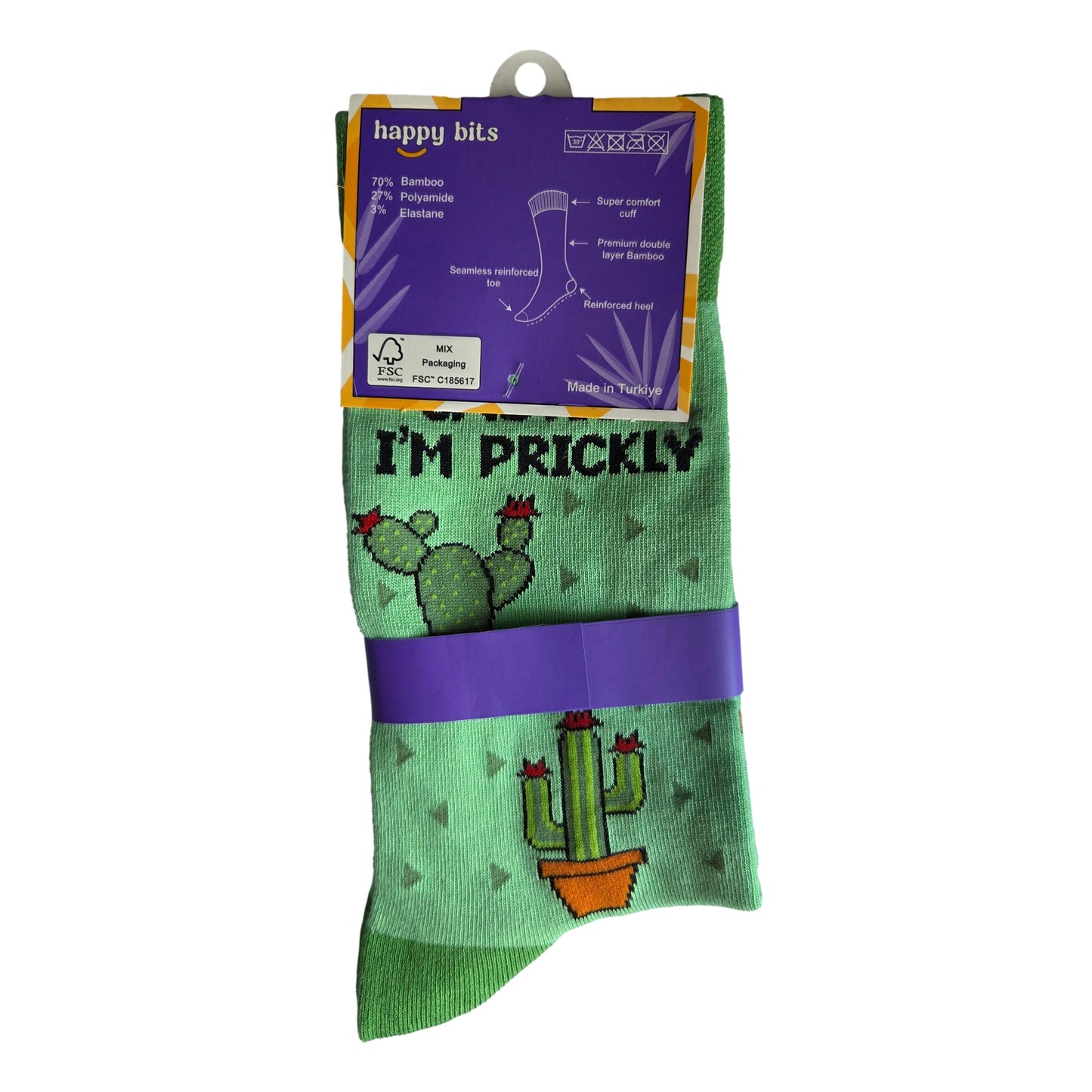 Caution I'm Prickly Cactus Unisex Novelty Ankle Socks Adult UK Size 8-11.5