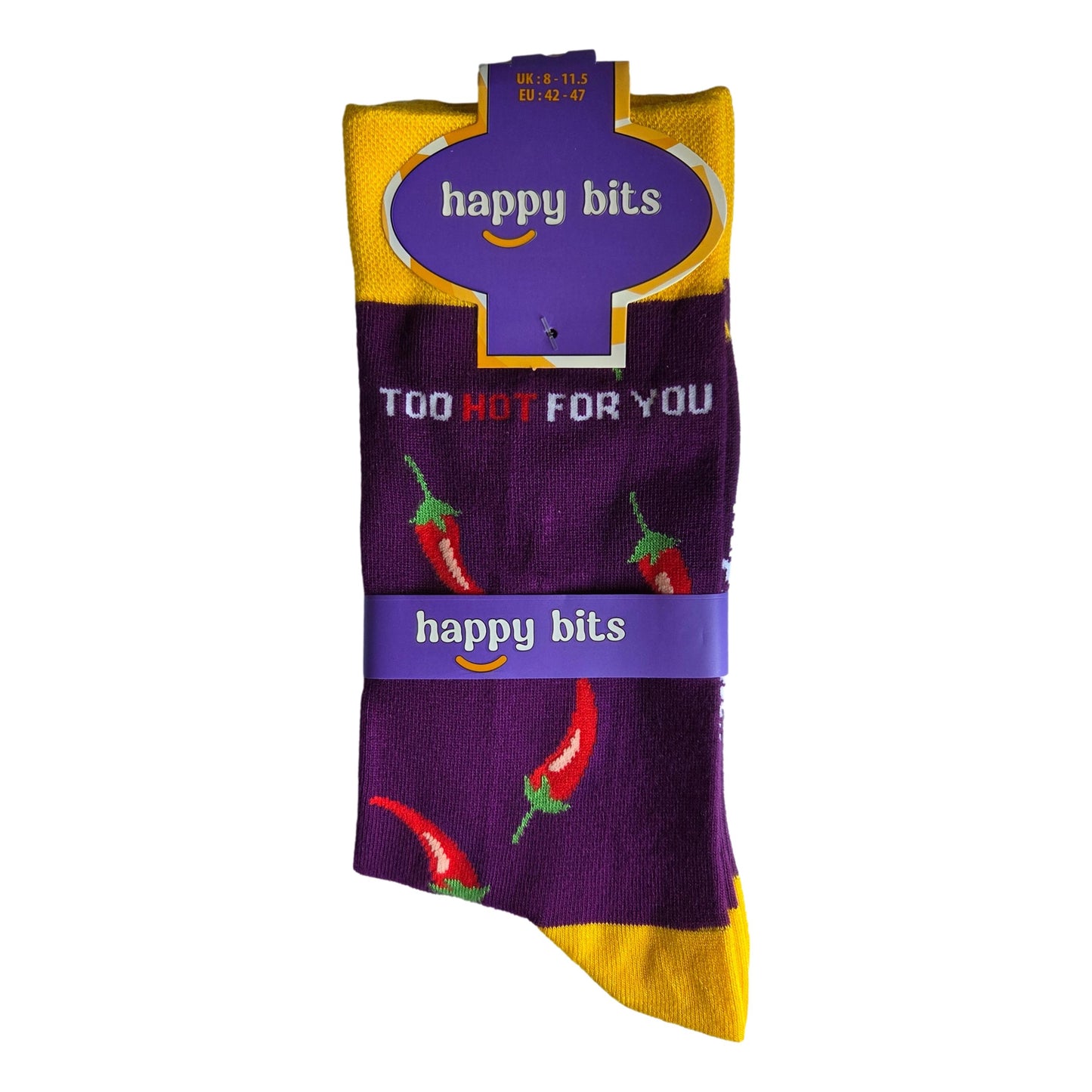 Too Hot For You Chilli Pepper Unisex Novelty Ankle Socks Adult UK Size 8-11.5