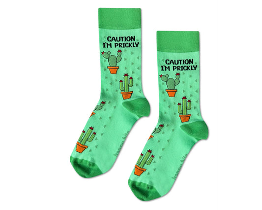 Caution I'm Prickly Cactus Unisex Novelty Ankle Socks Adult UK Size 8-11.5