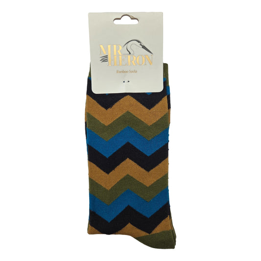 Zigzag Stripes Mens Novelty Ankle Socks Adult One Size