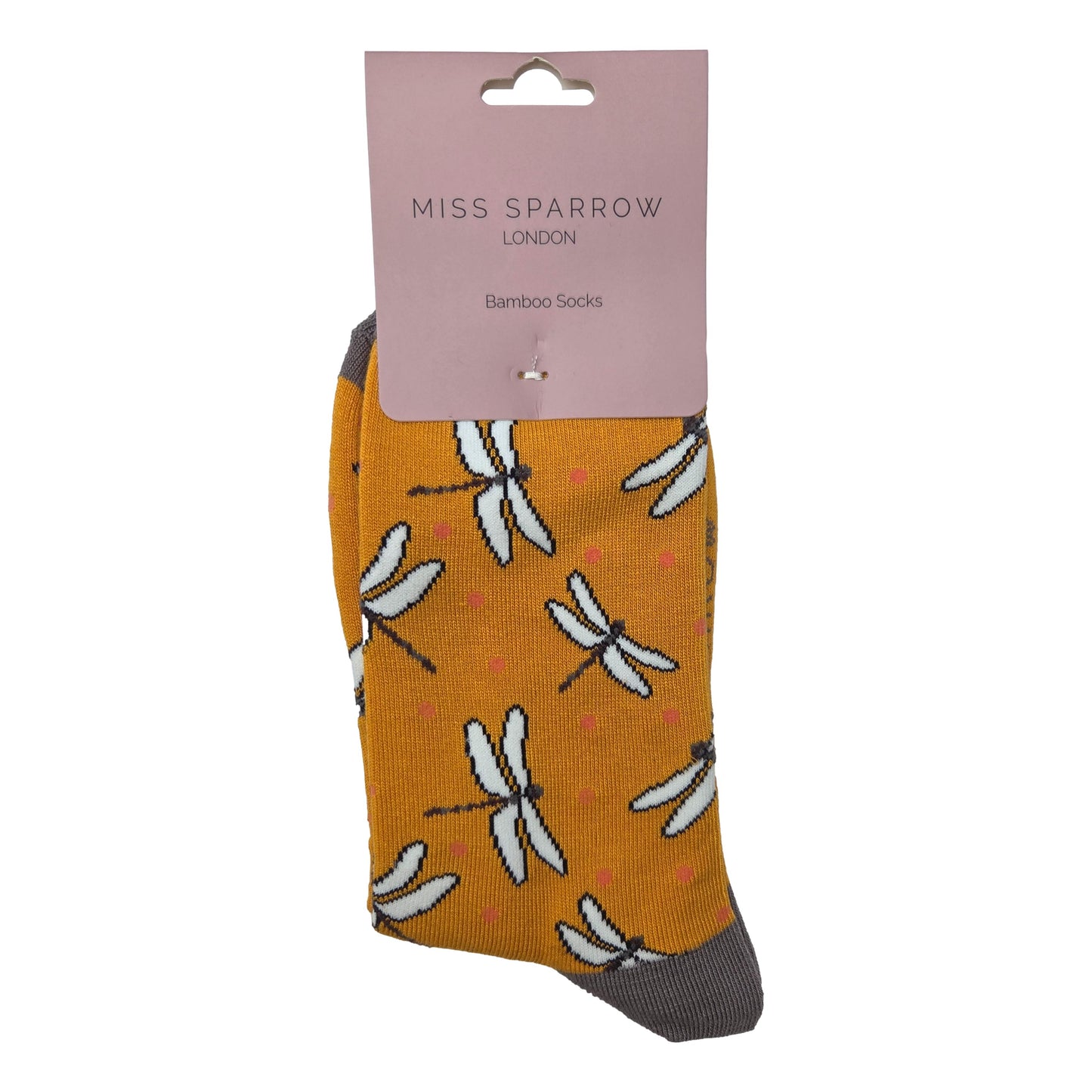 Dragonflies on Mustard Yellow Womens Novelty Ankle Socks Adult One Size