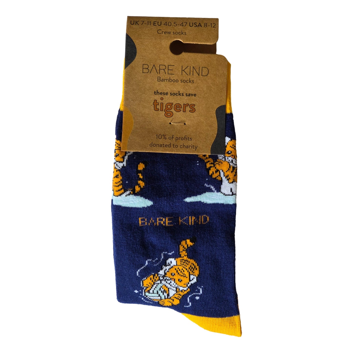 Save The Sport Tiger Navy Unisex Novelty Crew Socks Adult One Size