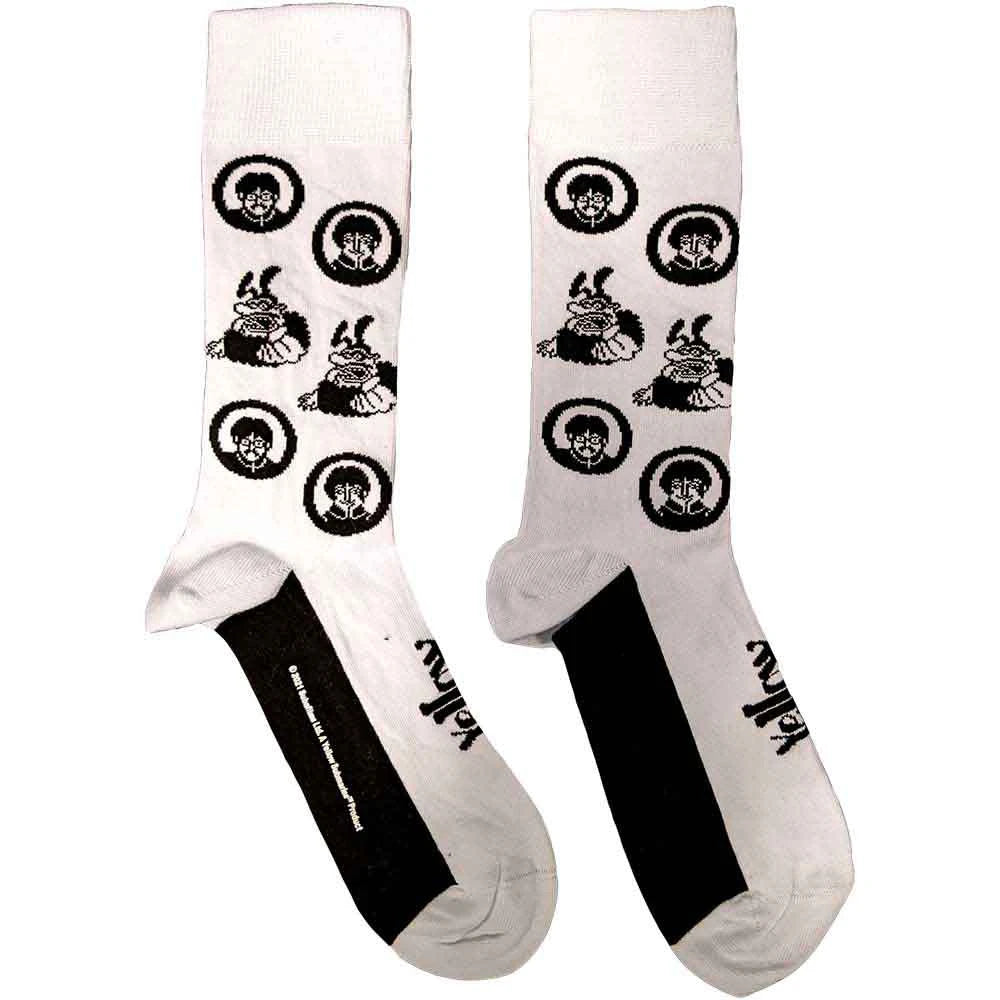 The Beatles Unisex Ankle Socks: Band & Meanies Monochrome (White) (UK Size 7 - 11)