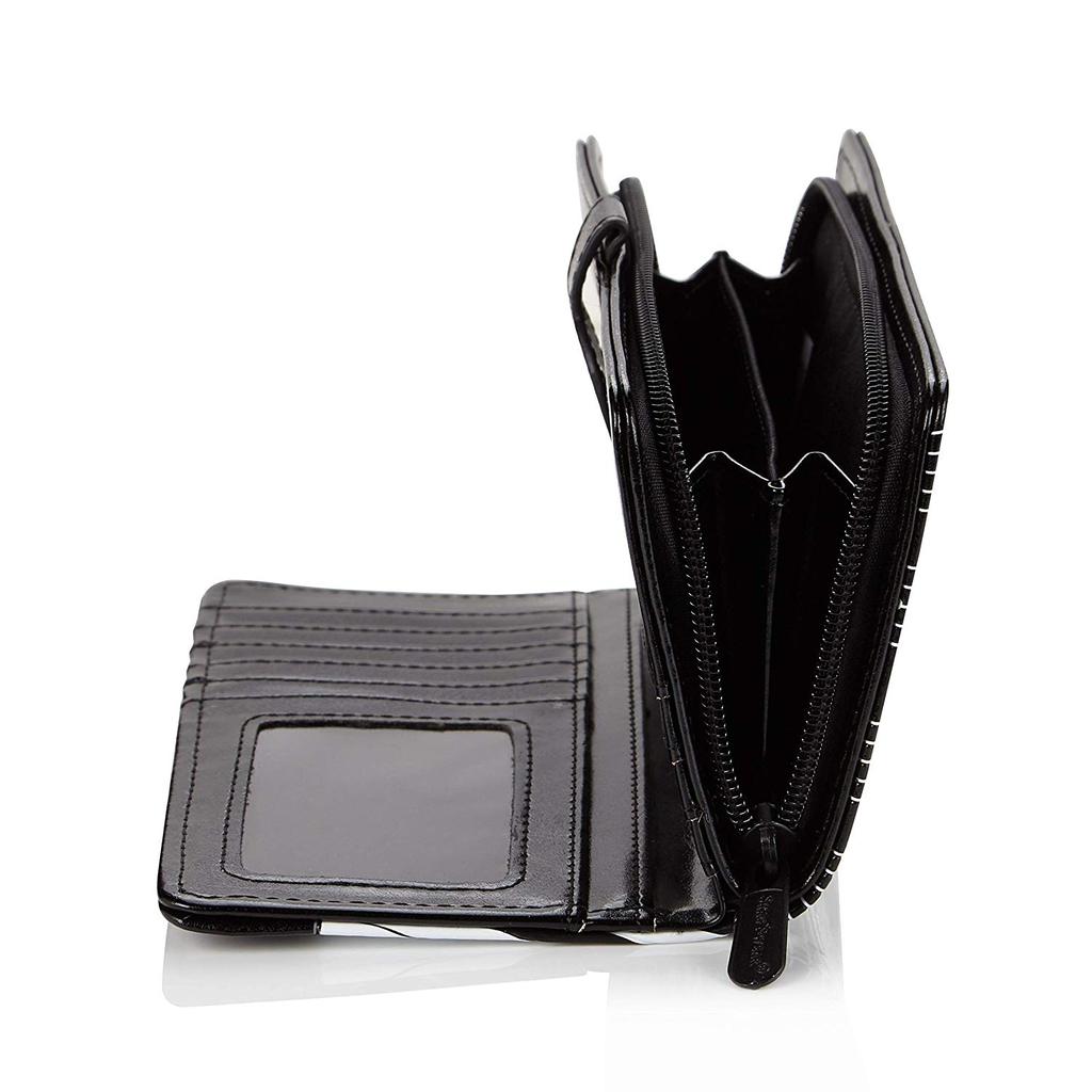 Piano Symphony Black Leatherette Young Ladies Zipper Purse Wallet image 1