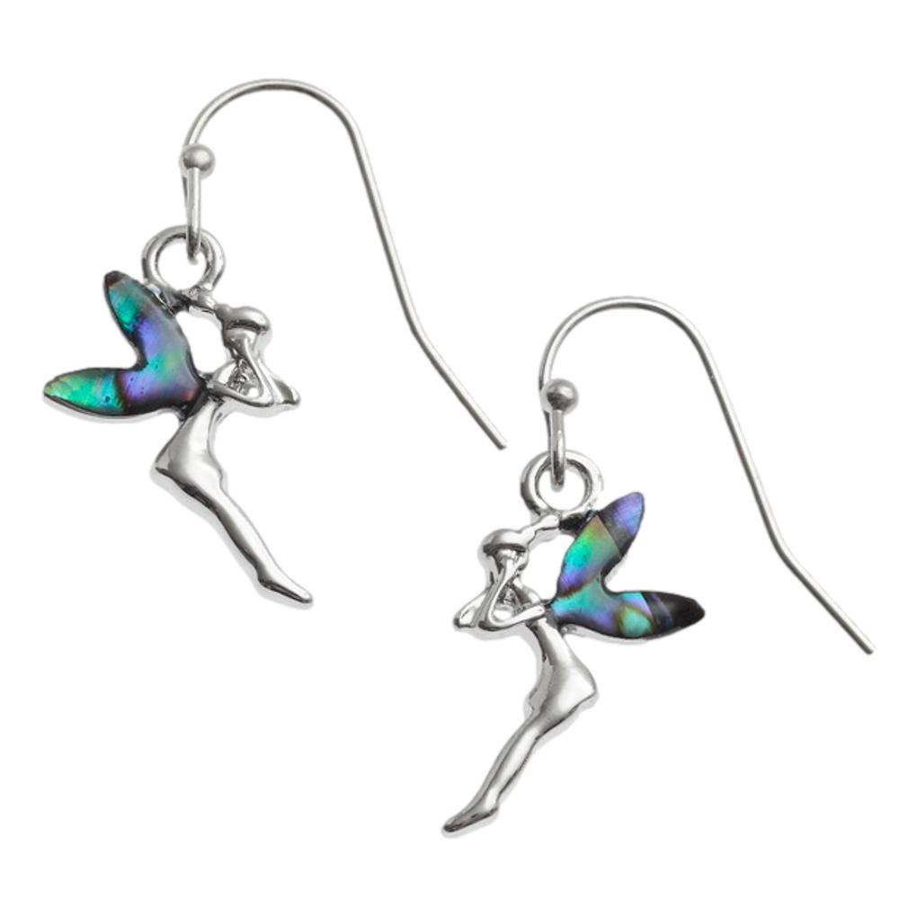 Fairies Paua shell rhodium-plated pendant and earrings set image 2