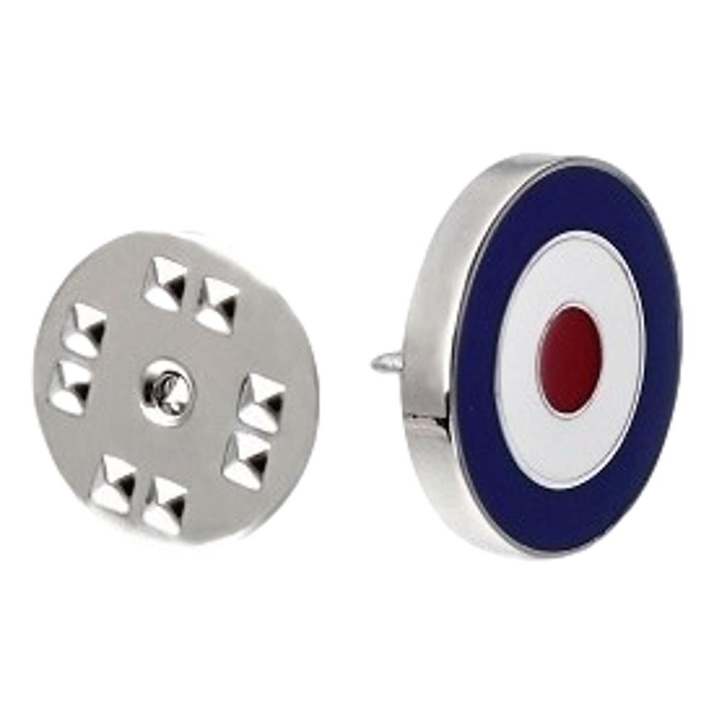 Royal Air Force Royal Ensign roundel silver-plated lapel pin in padded gift box image 0