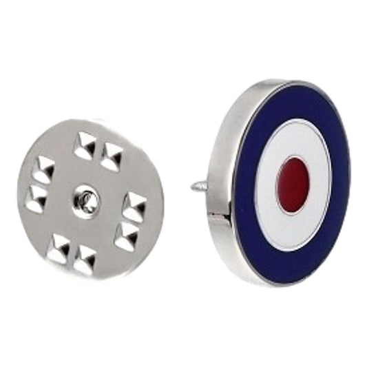 Royal Air Force Royal Ensign roundel silver-plated lapel pin in padded gift box image 0