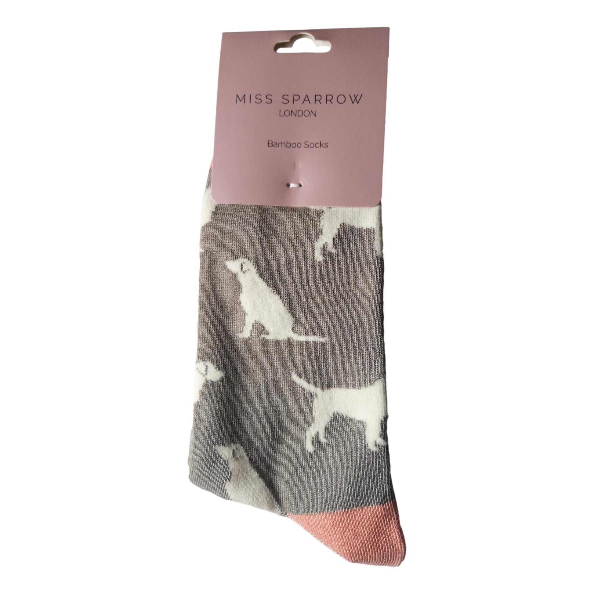 White Labradors on Pale Grey Womens Novelty Ankle Socks Adult One Size image 1