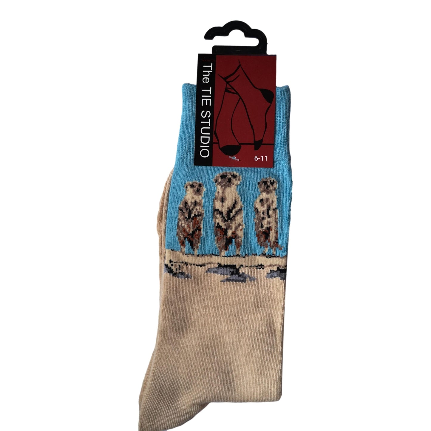 Meerkats in the Desert Unisex Novelty Ankle Socks Adult Size 6-11 image 1
