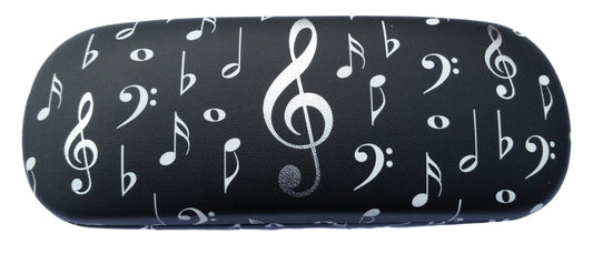 Music Notation Black Flock-lined Glasses Case image 0