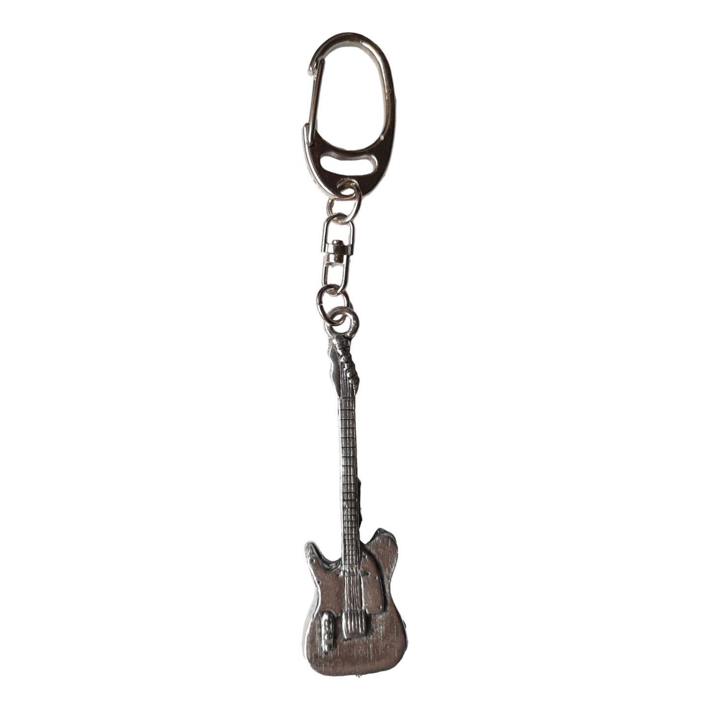 Telecaster Electric Guitar pewter metal keyring image 0