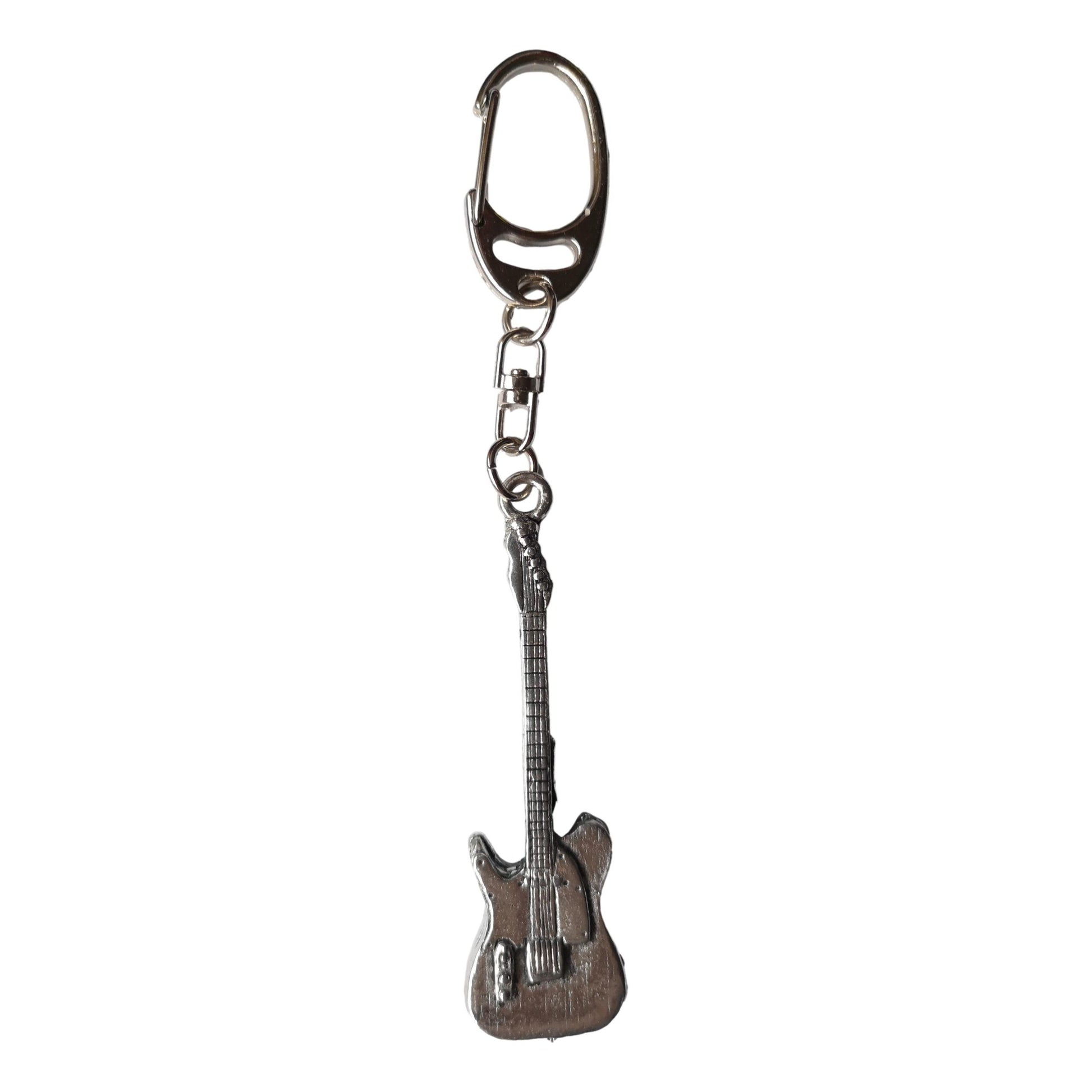 Telecaster Electric Guitar pewter metal keyring image 0