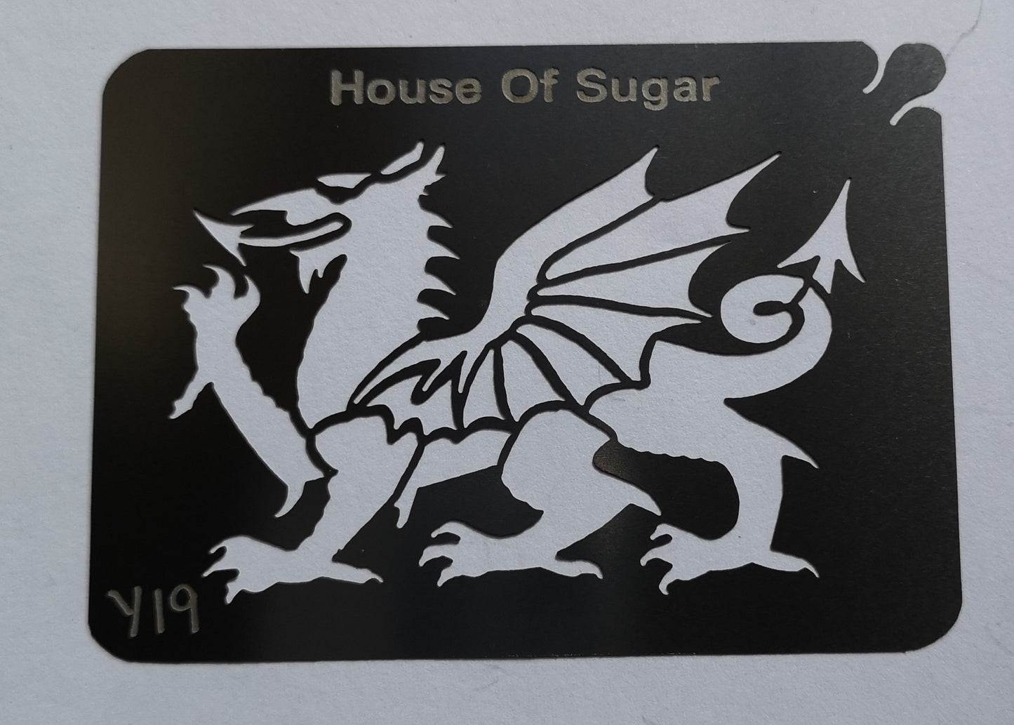Stainless steel Y19 Welsh Dragon cake decorating / card making stencil image 0