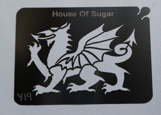 Stainless steel Y19 Welsh Dragon cake decorating / card making stencil image 0