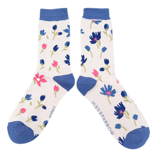 Flower Head Silver Womens Novelty Ankle Socks Adult One Size image 0