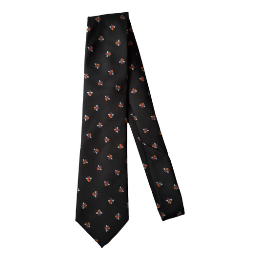 Honey Bees on black Sleeved 100% Micro Fibre Classic Tie image 0