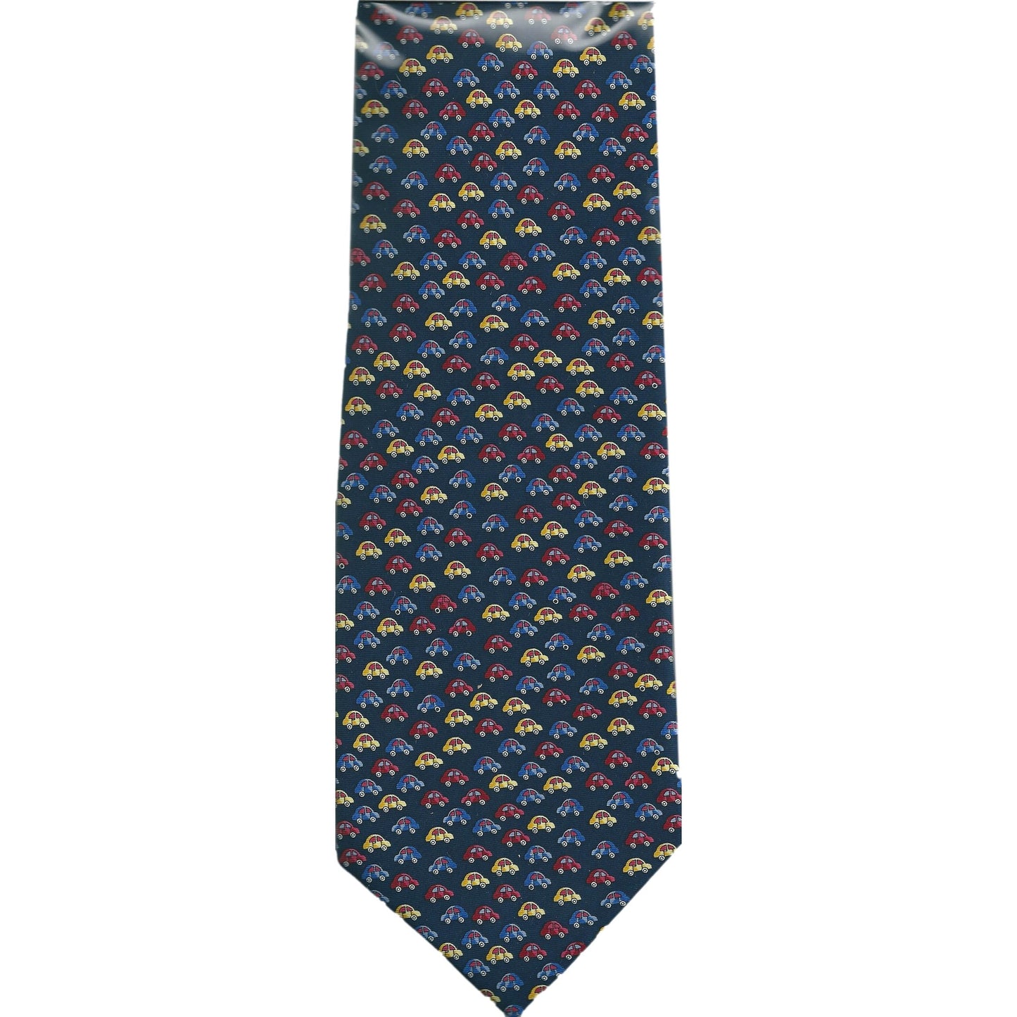 Small Beetle Cars repeating 100% Silk Classic Tie image 1