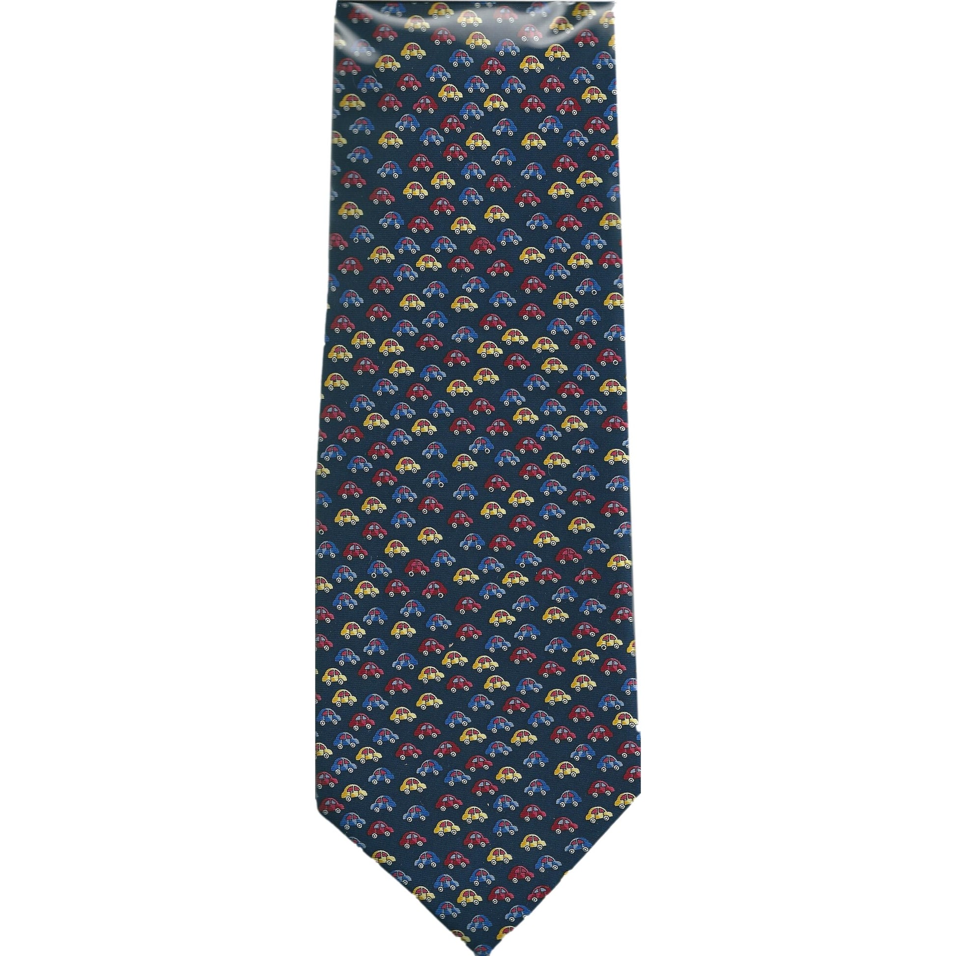 Small Beetle Cars repeating 100% Silk Classic Tie image 1