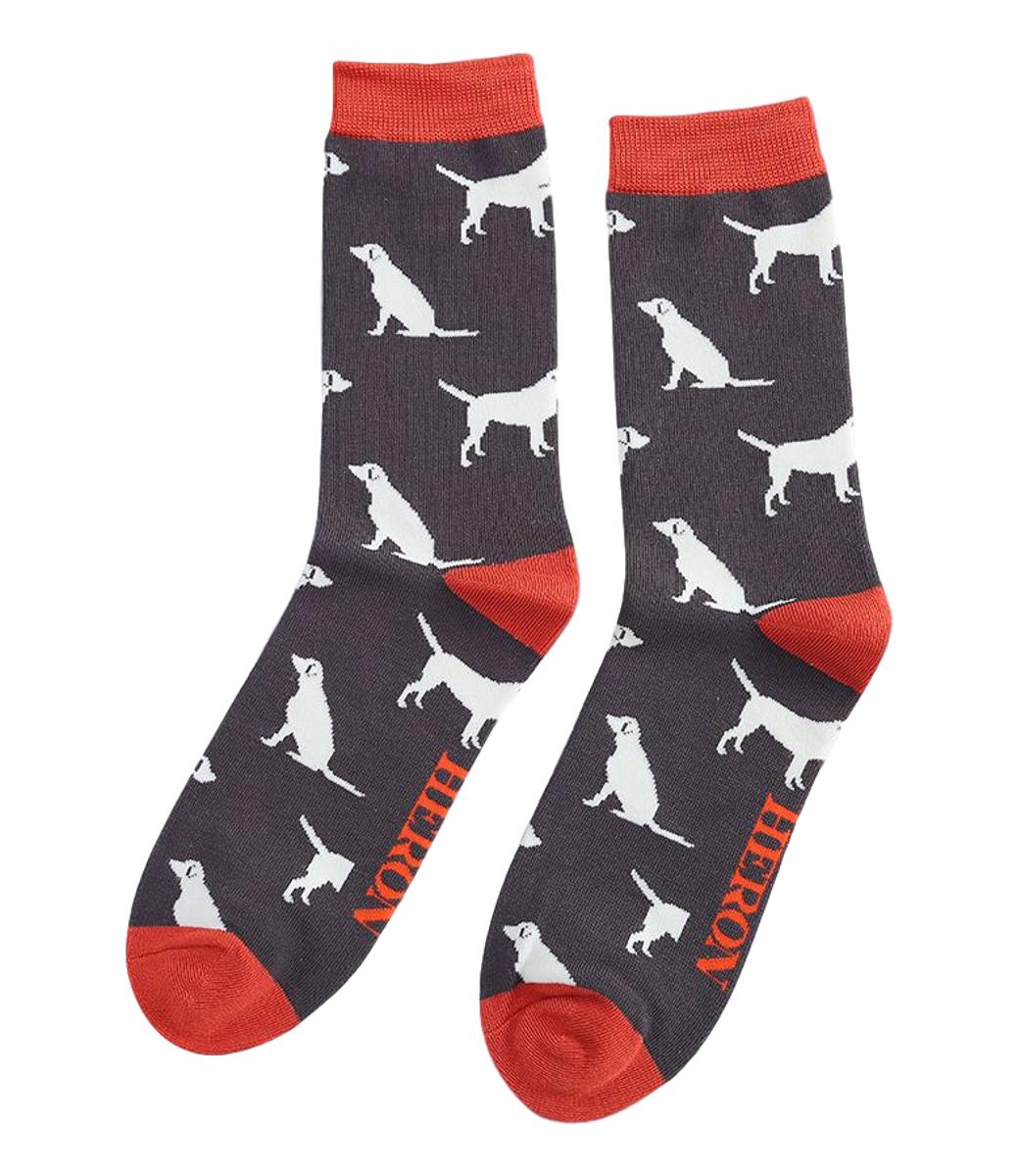 Labrador Dog white on grey Mens Novelty Ankle Socks Adult One Size image 0