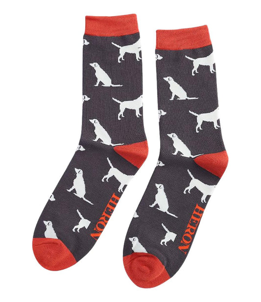 Labrador Dog white on grey Mens Novelty Ankle Socks Adult One Size image 0