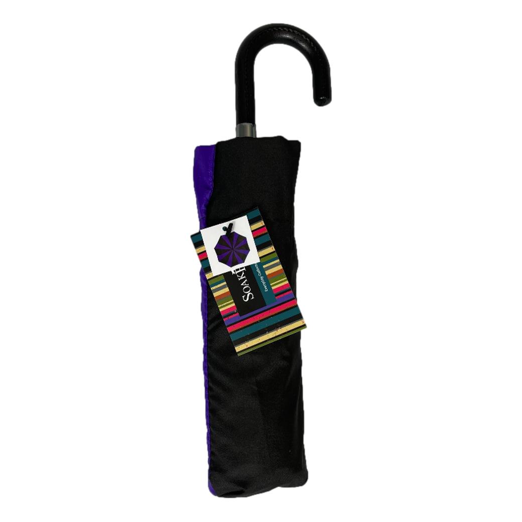 Everyday Swirl Purple/Black Folding Umbrella Lightweight image 2