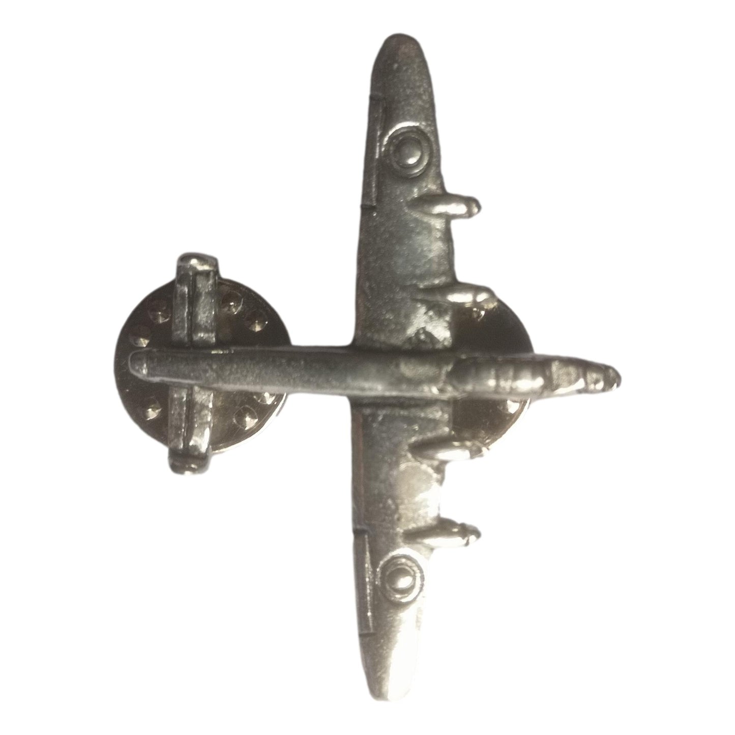 Lancaster Bomber polished pewter metal lapel pin badge image 1