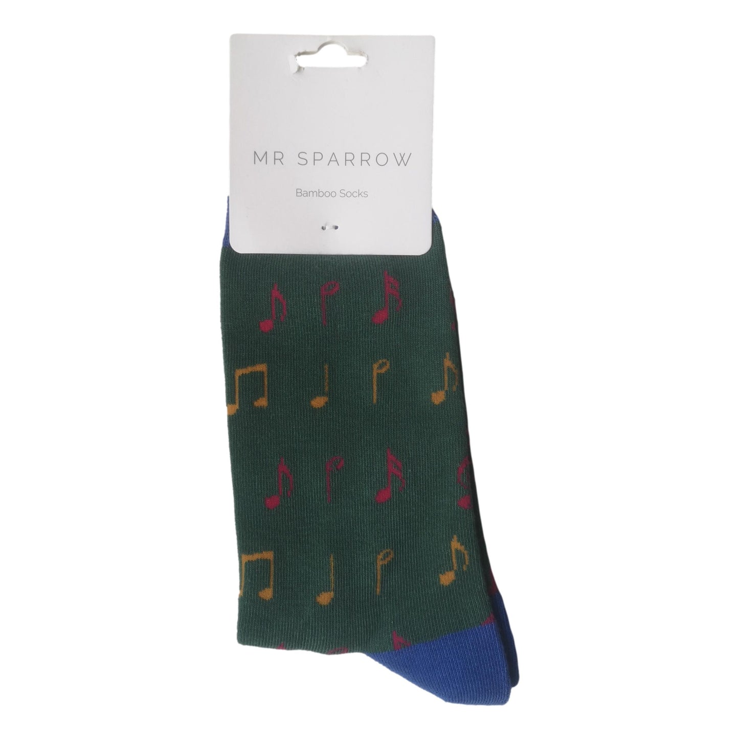 Music Notes on Antique Green Mens Novelty Ankle Socks Adult One Size image 1