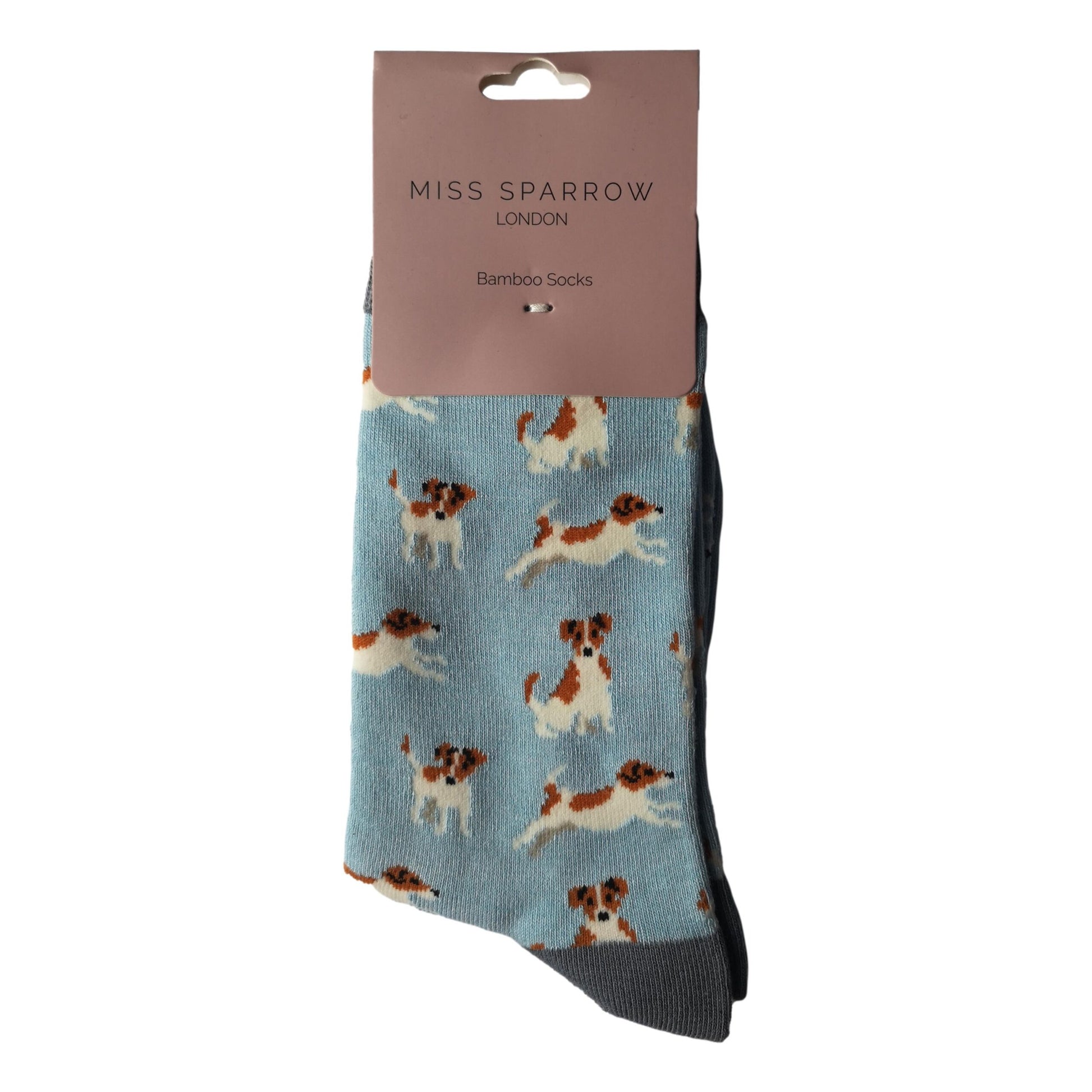 Jack Russell Dog Powder Blue Womens Novelty Ankle Socks Adult One Size image 2