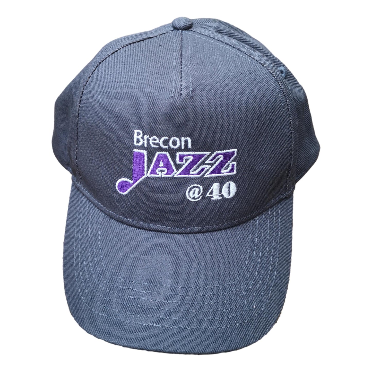 Brecon Jazz @ 40 Charcoal Grey Embroidered Beechfield Cap image 0