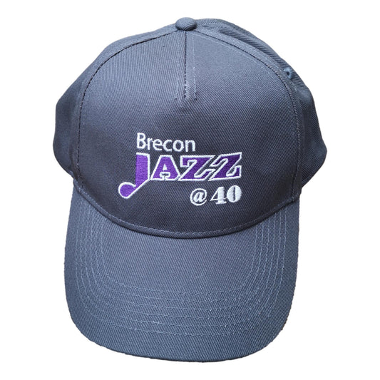 Brecon Jazz @ 40 Charcoal Grey Embroidered Beechfield Cap image 0