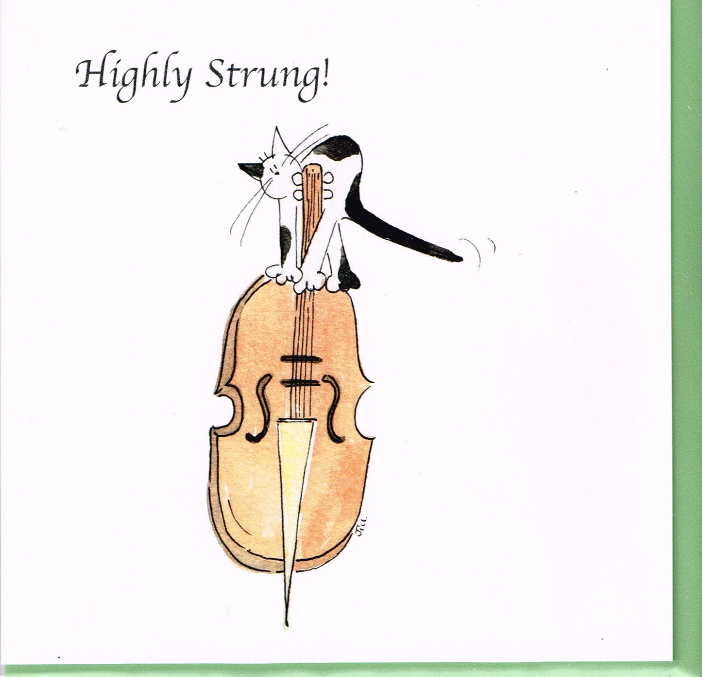 A Jill Latter designed Highly Strung Musical cat card image 0