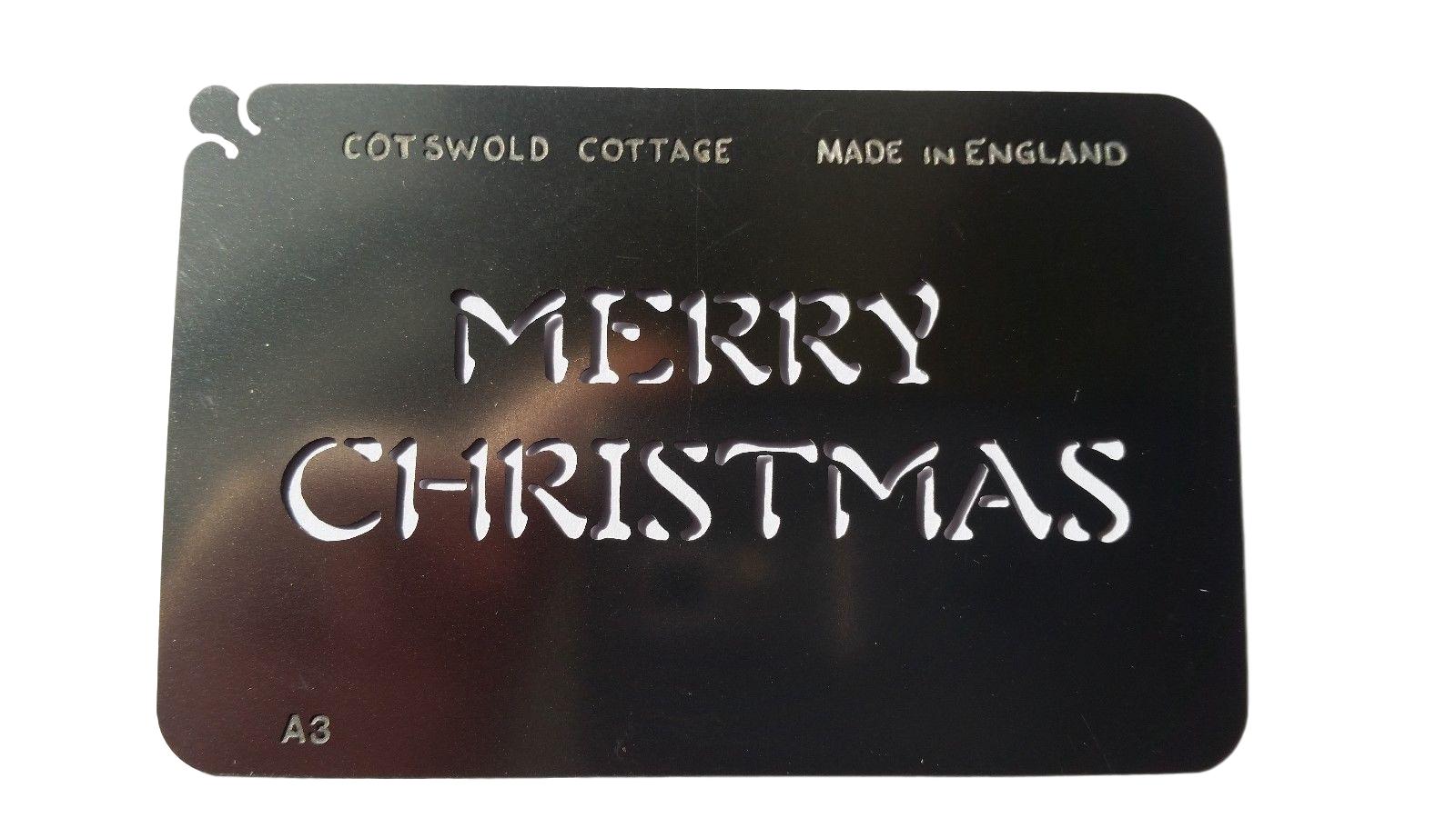 Stainless steel A3 Merry Christmas cake decorating / card making stencil image 0
